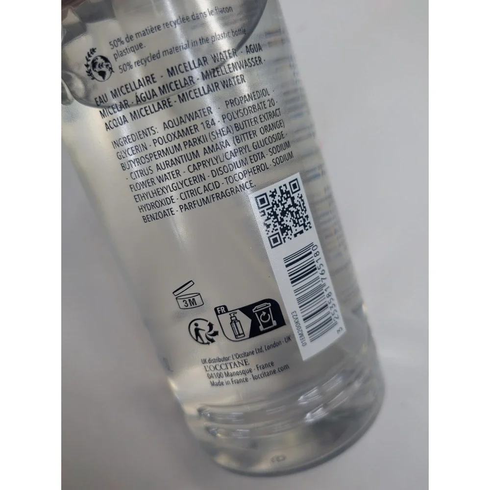 NEW😍L'Occitane Shea Extract Micellar Water for All Skin Types 6.7oz Made France